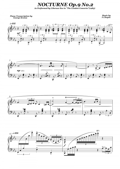 Liberace (Chopin Nocturne in Eb) | Piano Sheet Music Soundtracks