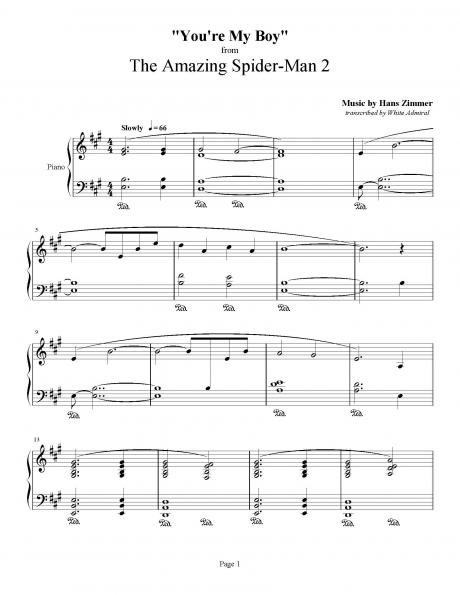 The Amazing Spider Man 2 You Re My Boy Hans Zimmer Piano Plateau